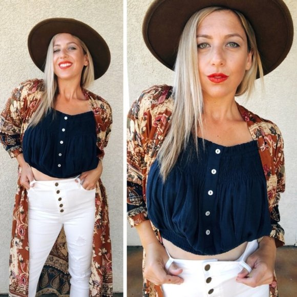 Easel WHITE JEANS HI-WAIST BUTTON FRONT brand boutique - Picture 12 of 12